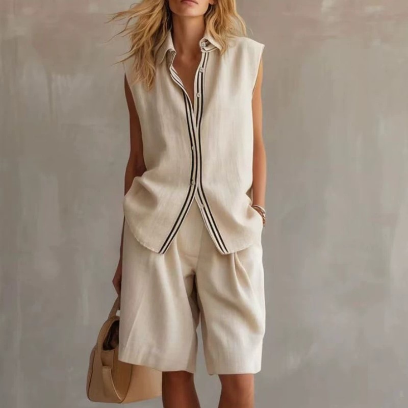 Linen Shirt Breathable - Летний модный комплект из двух предметов: