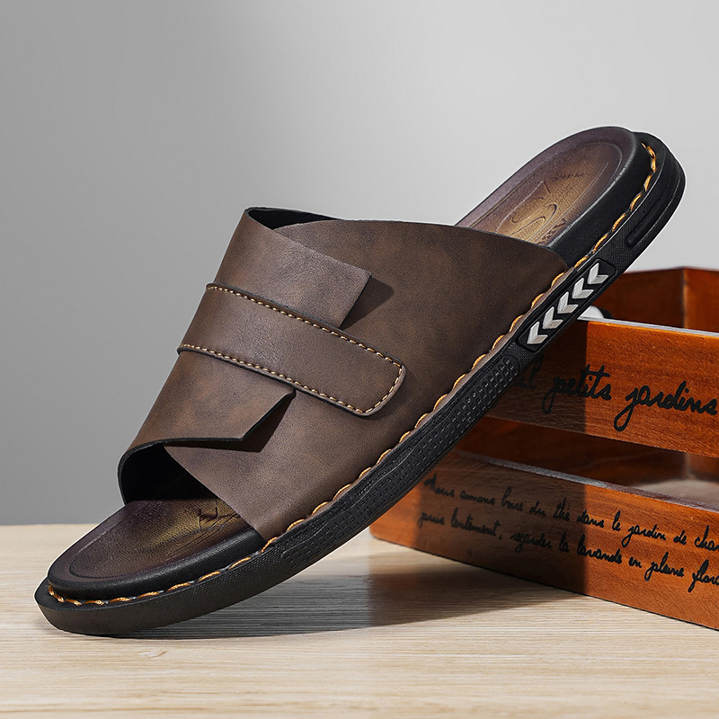 Flip Flop Leather Men - Летние классические кожаные мужские шлепанцы 2026