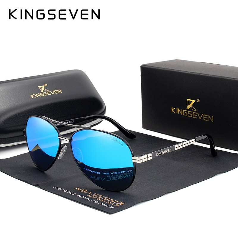 Sunglasses Aviator Polarized - Мужские солнцезащ. Очки в оправе KINGSEVEN,